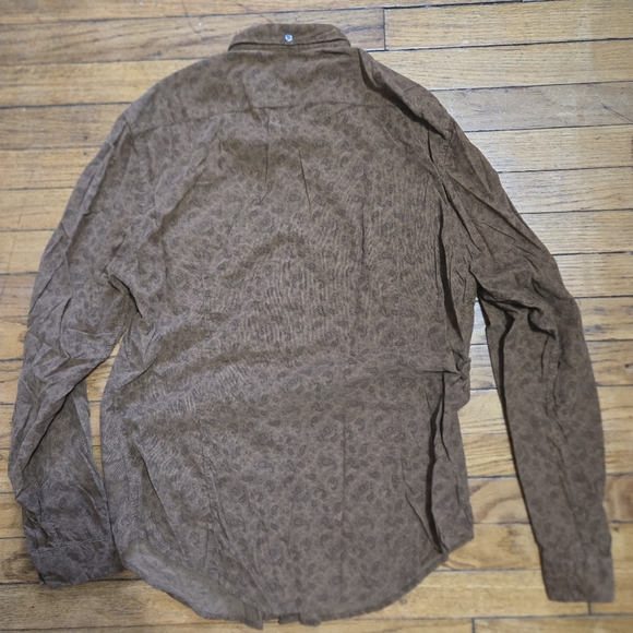 CP Company L/XL Paisley Corduroy Dress Brown Button Up Shirt - Picture 8 of 8
